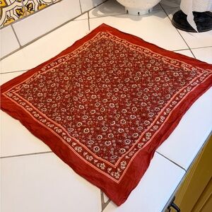 Red Floral Bandana Scarf